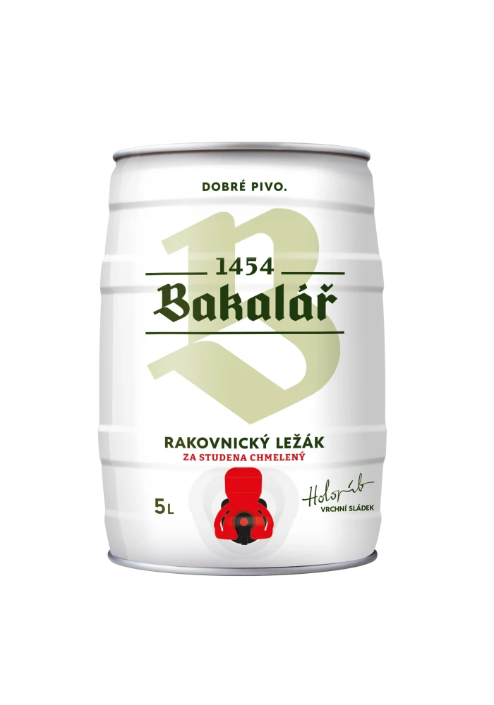 Bakalář RAKOVNICKÝ LEŽÁK za studena chmelený 5l minisoudek